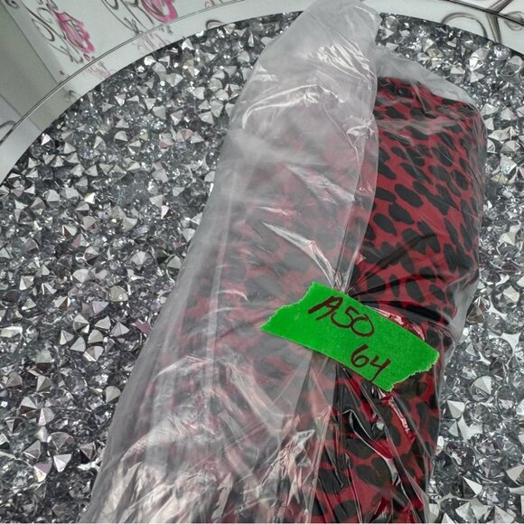 INC International Concepts long sleeve blouse zippers Red and Gray Leopard - Picture 9 of 9